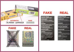 How to spot a fake disposable.
